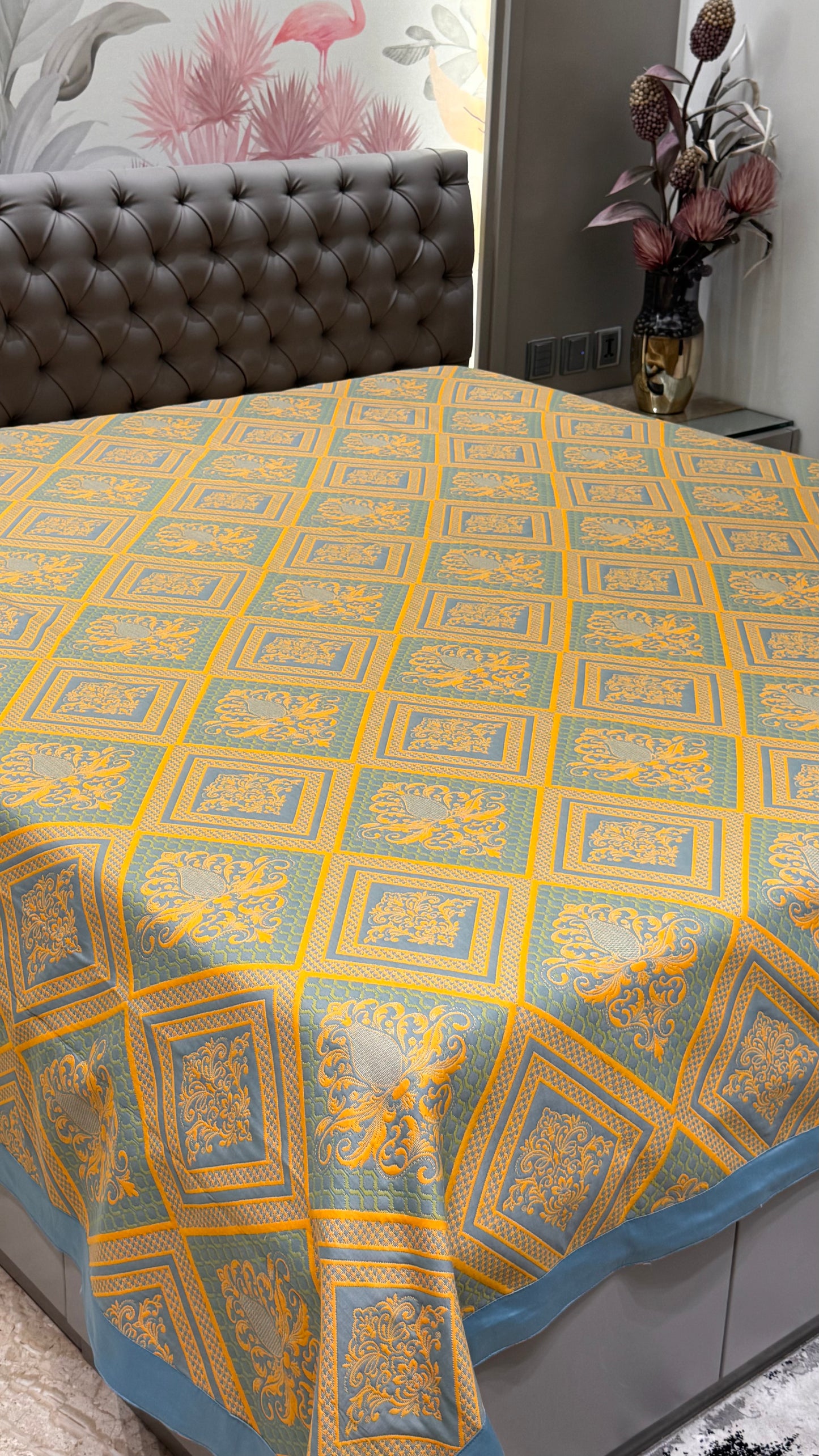 Abstract Design Jacquard Pure Cotton Only Bedcover