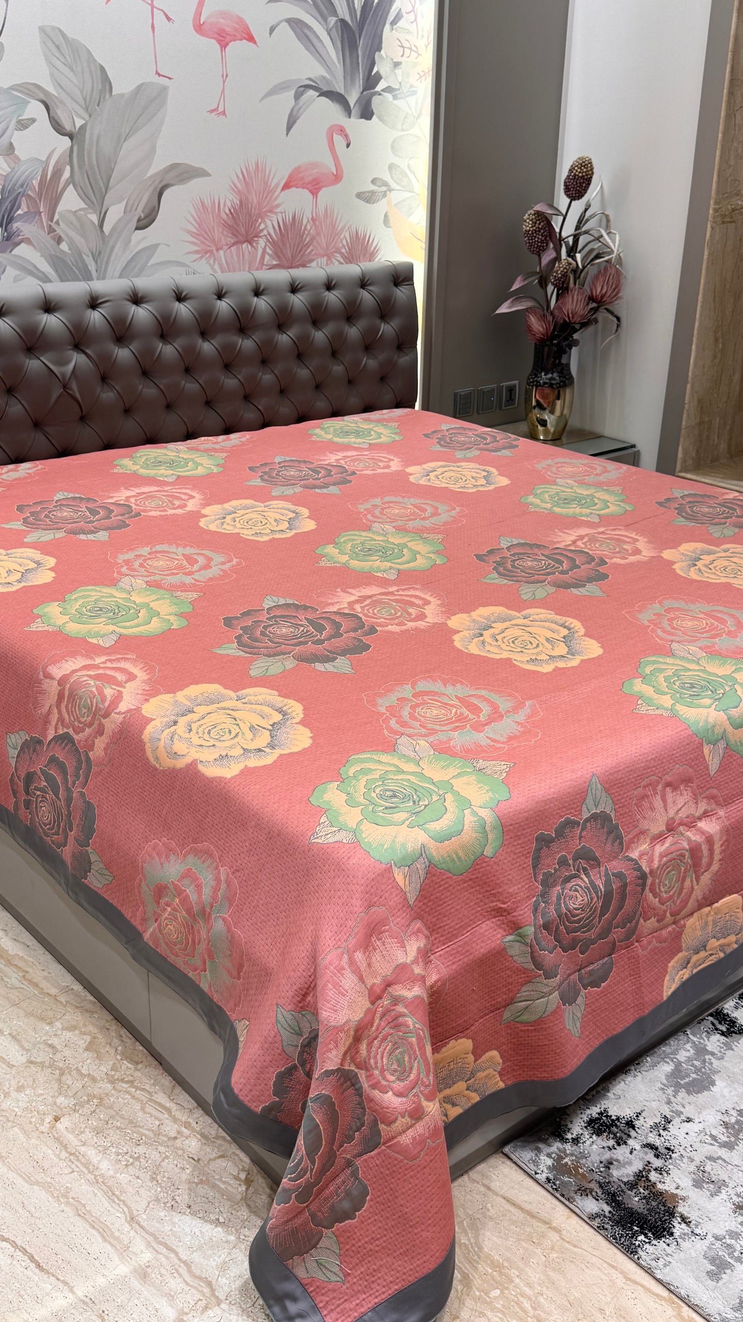 Big Rose Jacquard Pure Cotton Only Bedcover