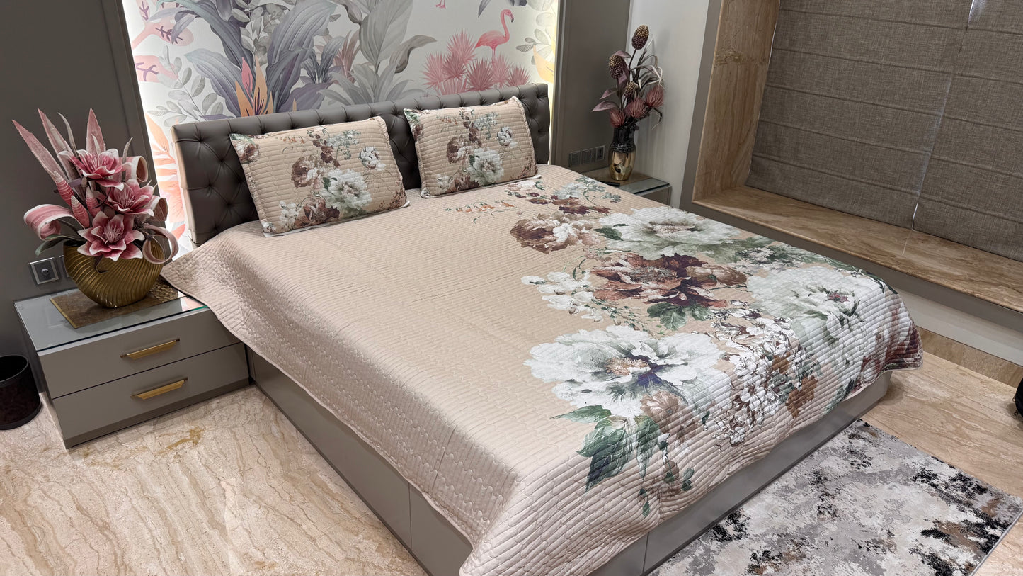 Sober Elegant Brown Digital Bedcover