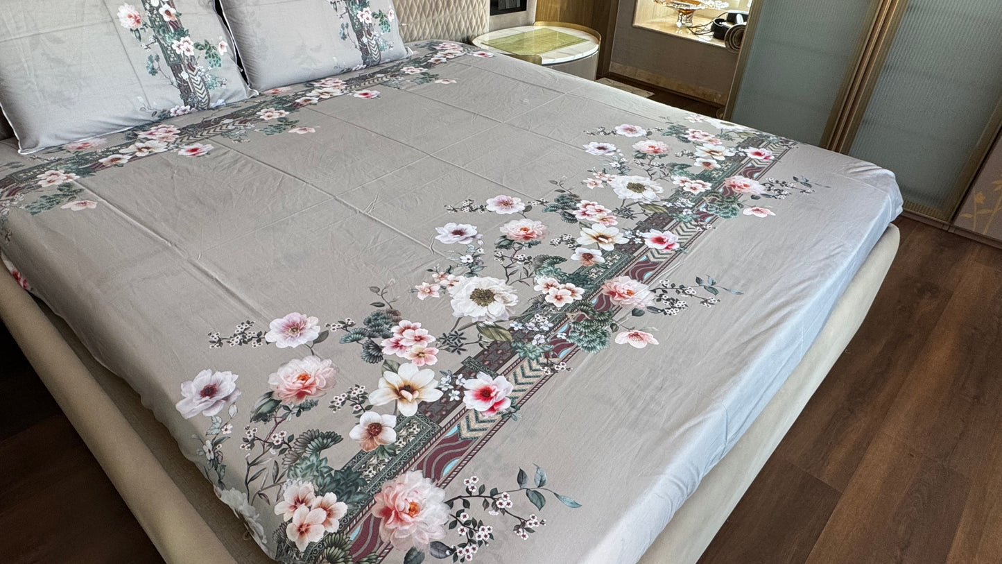 Pure Cotton Digital Panel Print Bedsheet
