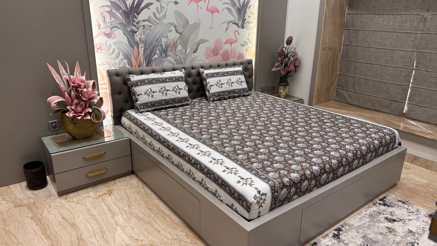 Breathable Cotton Jaipuri Print King Size Bedsheet