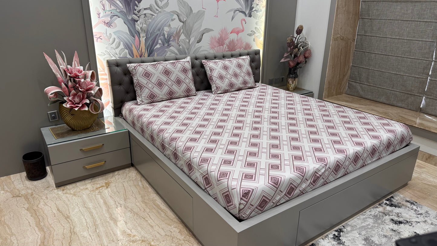Pure Cotton Geomertical Print KIng Size Bedsheet