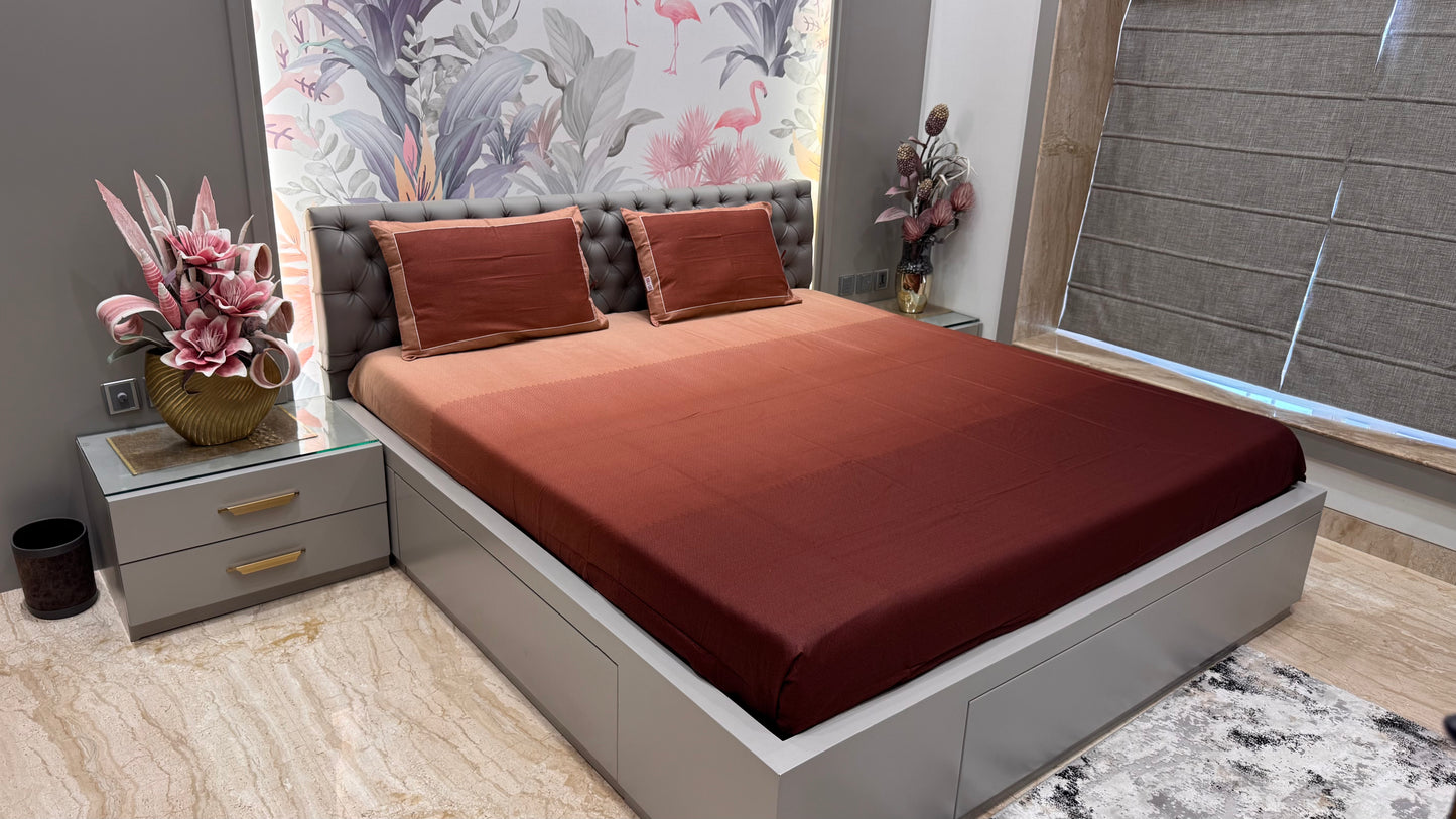 Shaded Cotton Self Printed Bedsheet