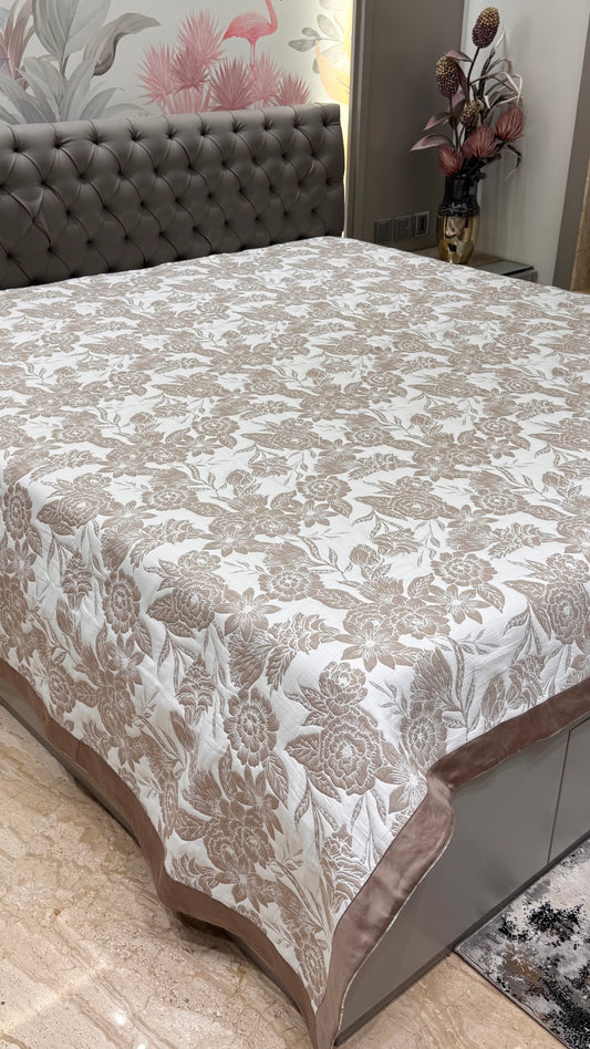 Floral Design Jacquard Pure Cotton Only Bedcover