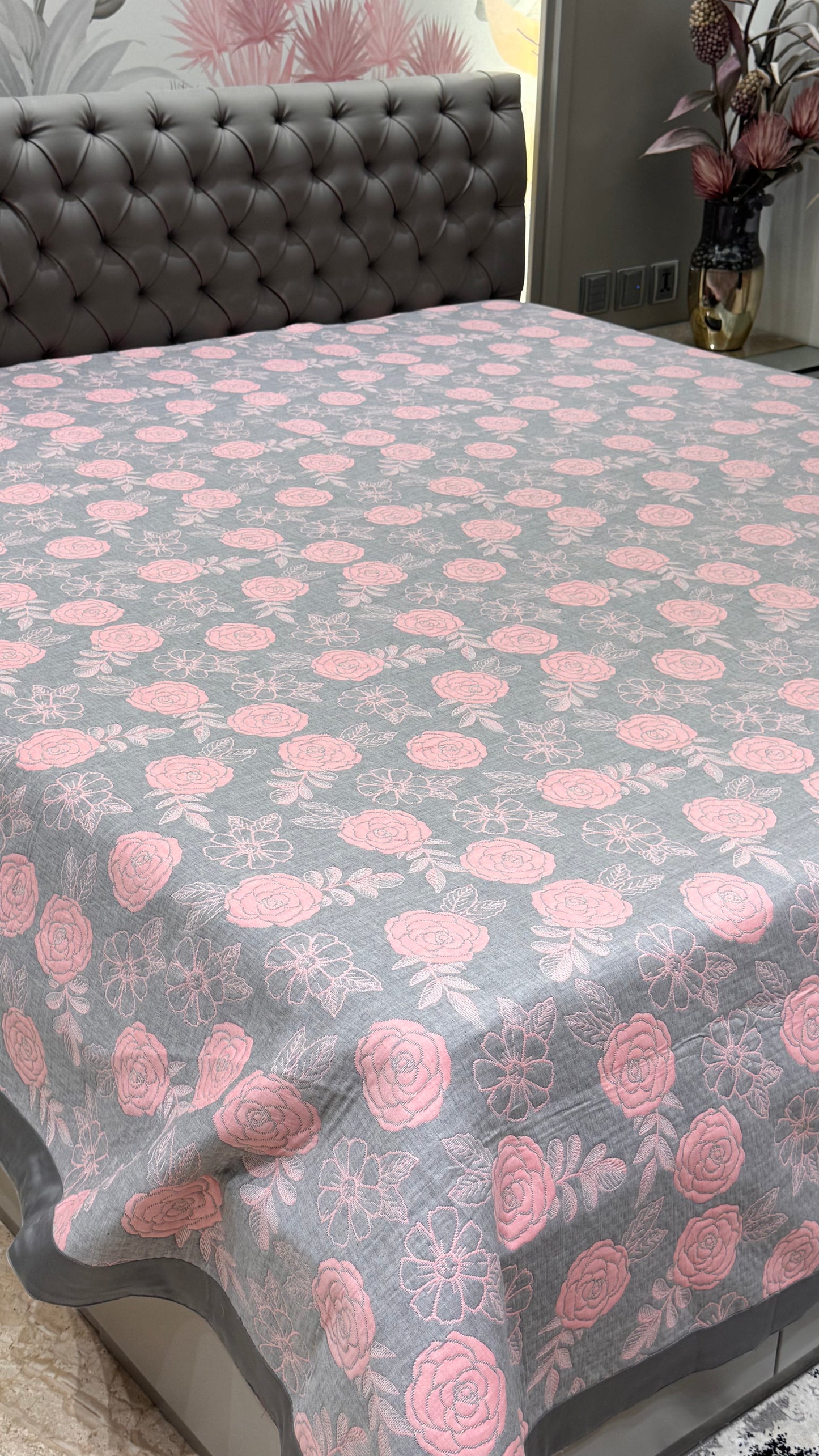 Rose Jacquard Pure Cotton Only Bedcover