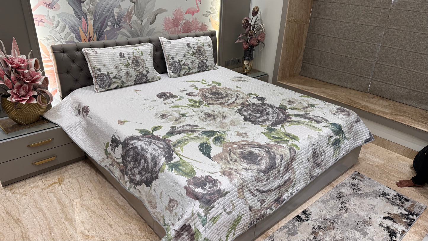 Beautiful Elegant Floral Digital Bedcover