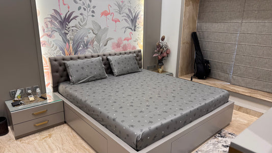 Premium Cotton High Thread Count Printed Bedsheet