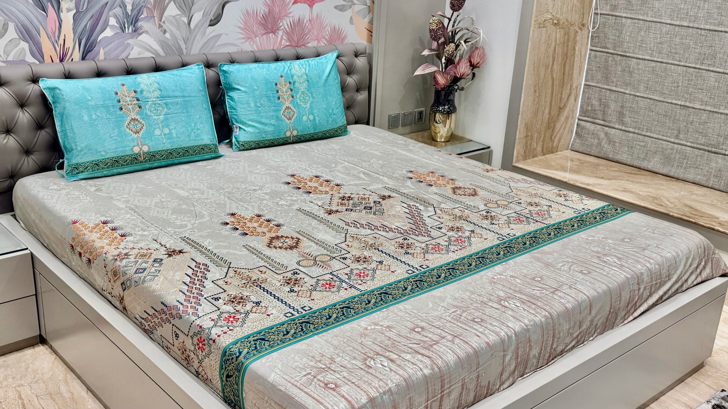Pure Cotton Floral Digital Print Bedsheet
