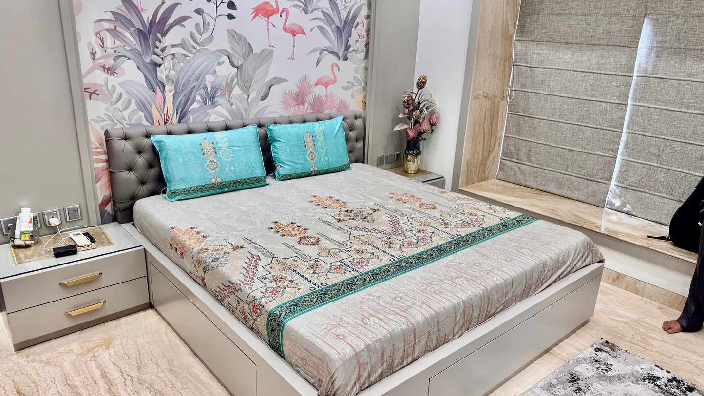 Pure Cotton Floral Digital Print Bedsheet