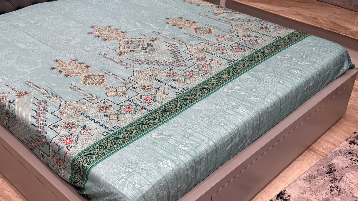 Pure Cotton Floral Digital Print Bedsheet