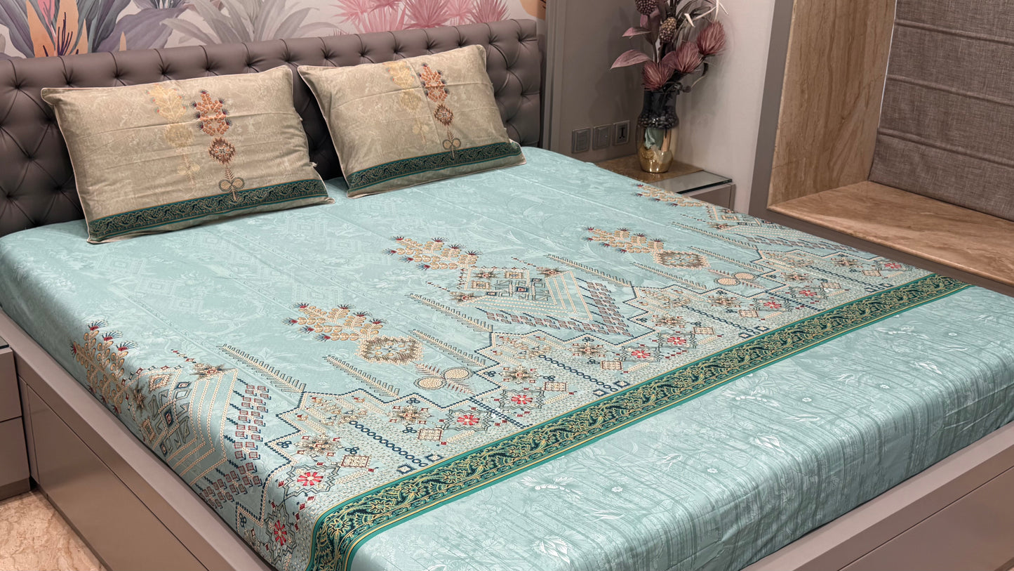 Pure Cotton Floral Digital Print Bedsheet