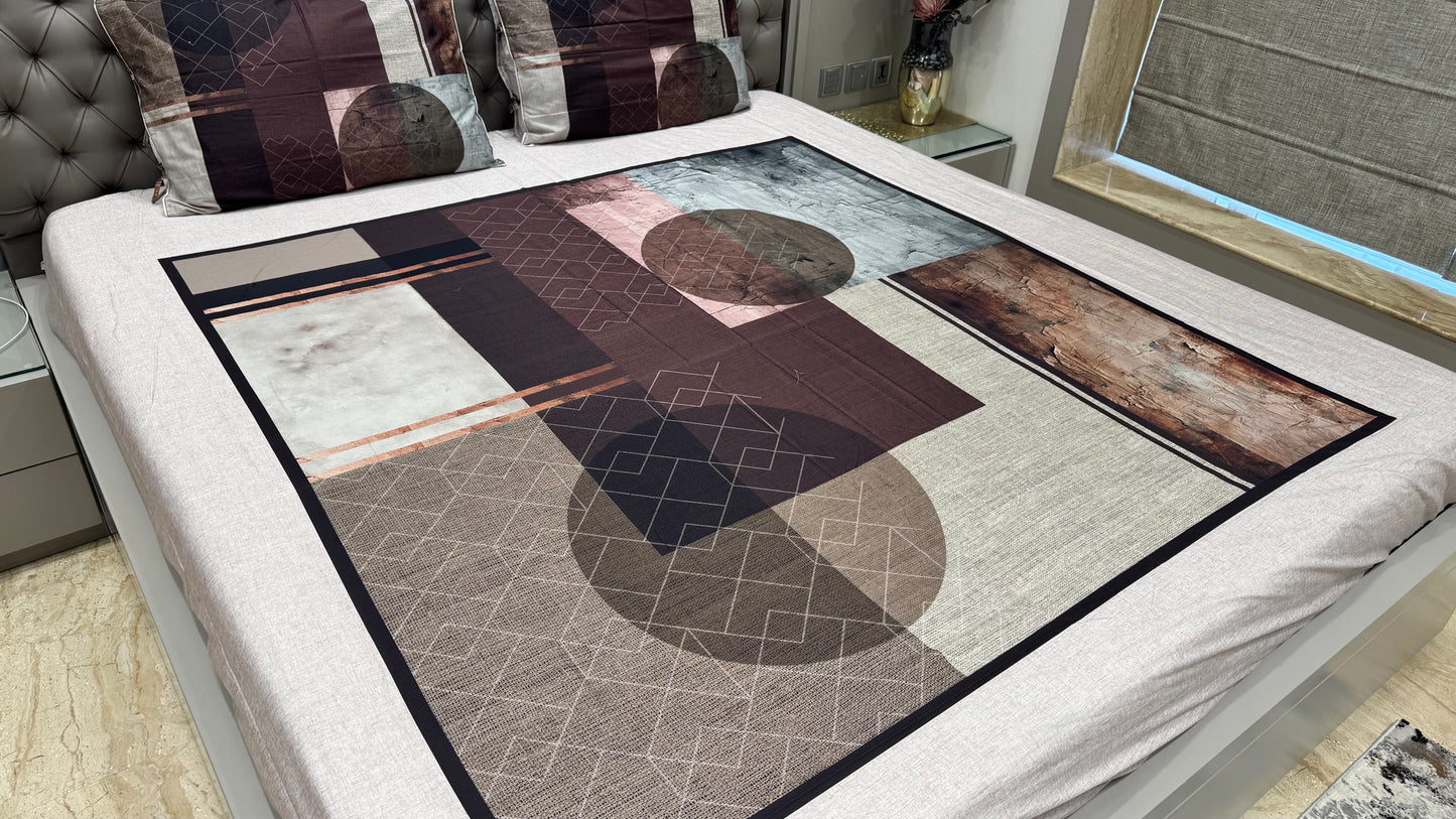 Pure Cotton Abstract Print Digital Bedsheet