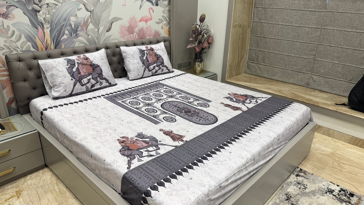 Pure Cotton Camel Digital Print Bedsheet