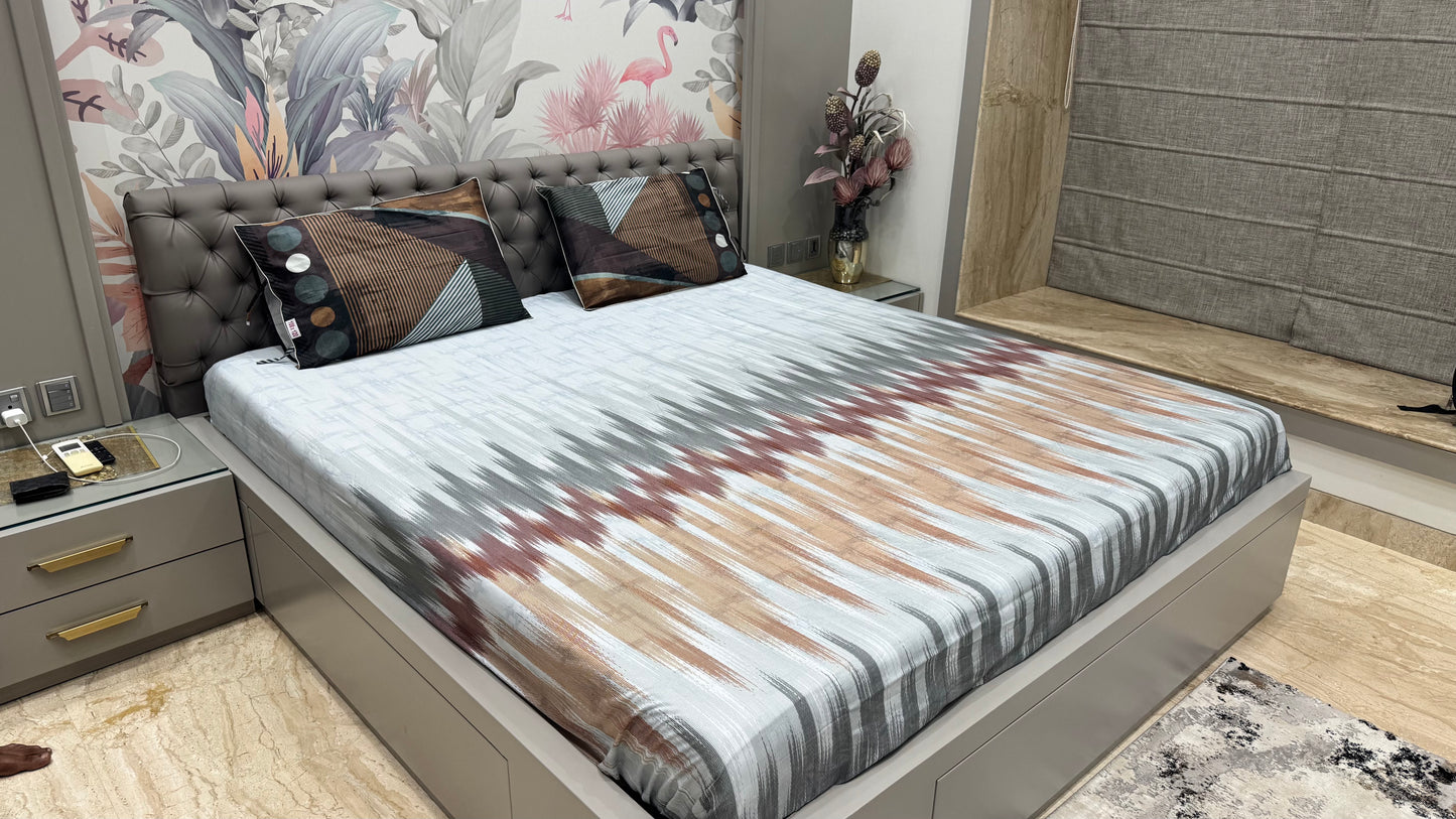 Geometrical Cotton Digital Print Bedsheet