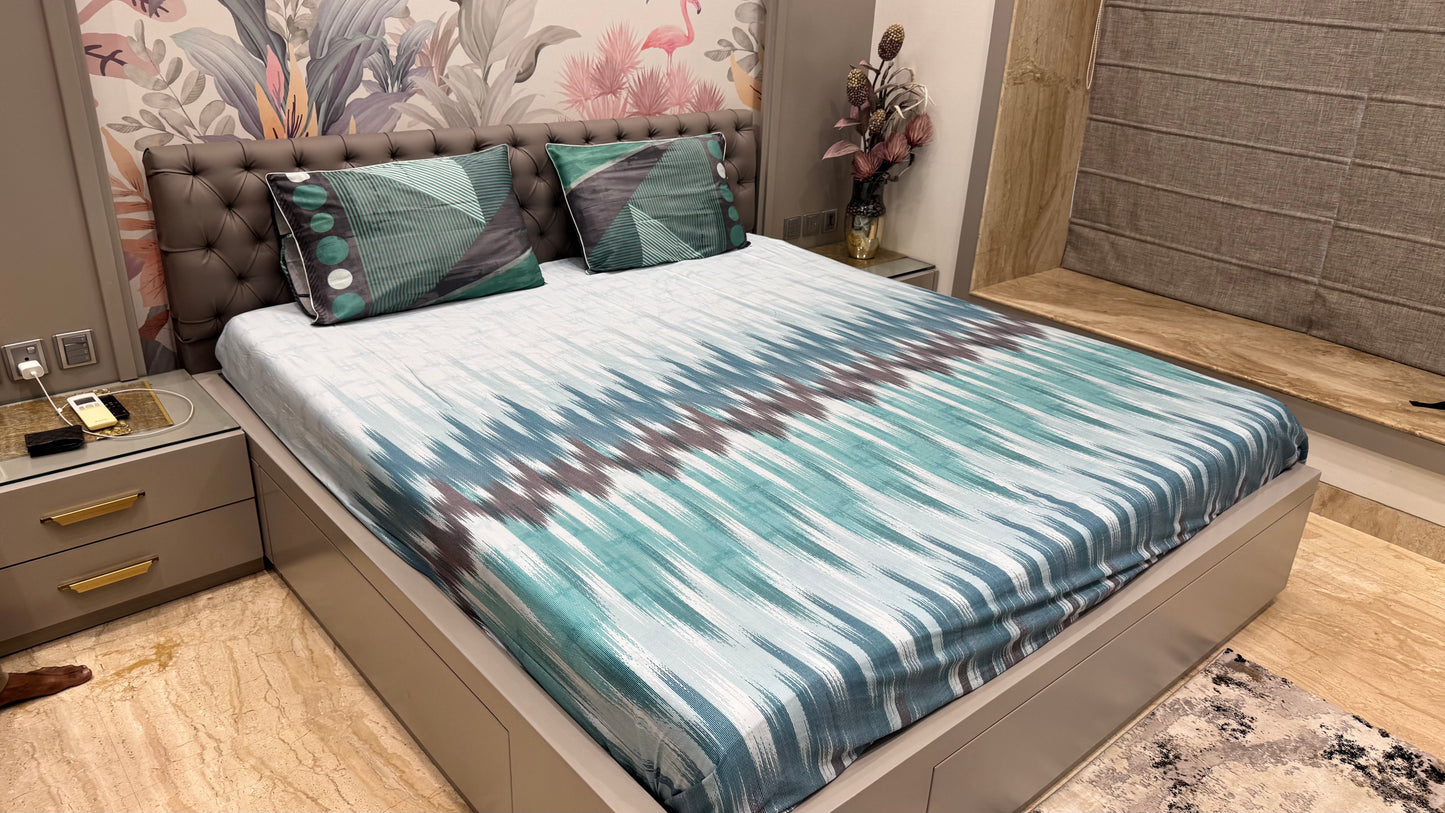 Geometrical Cotton Digital Print Bedsheet