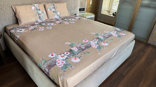 Pure Cotton Digital Panel Print Bedsheet