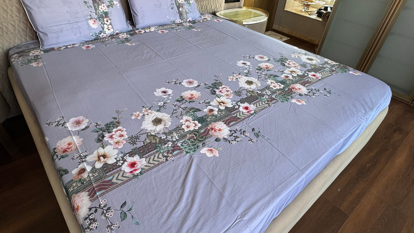 Pure Cotton Digital Panel Print Bedsheet