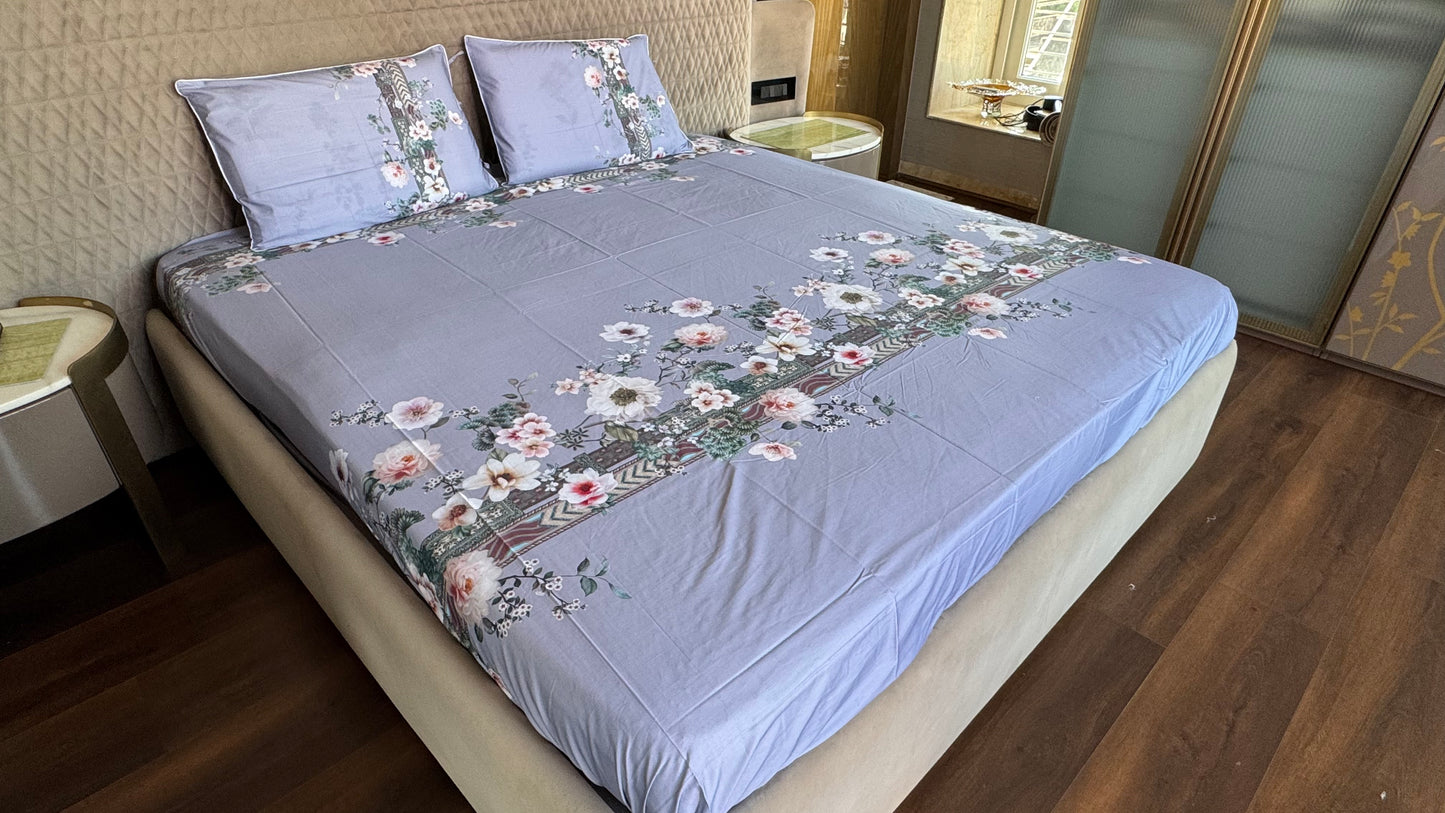 Pure Cotton Digital Panel Print Bedsheet