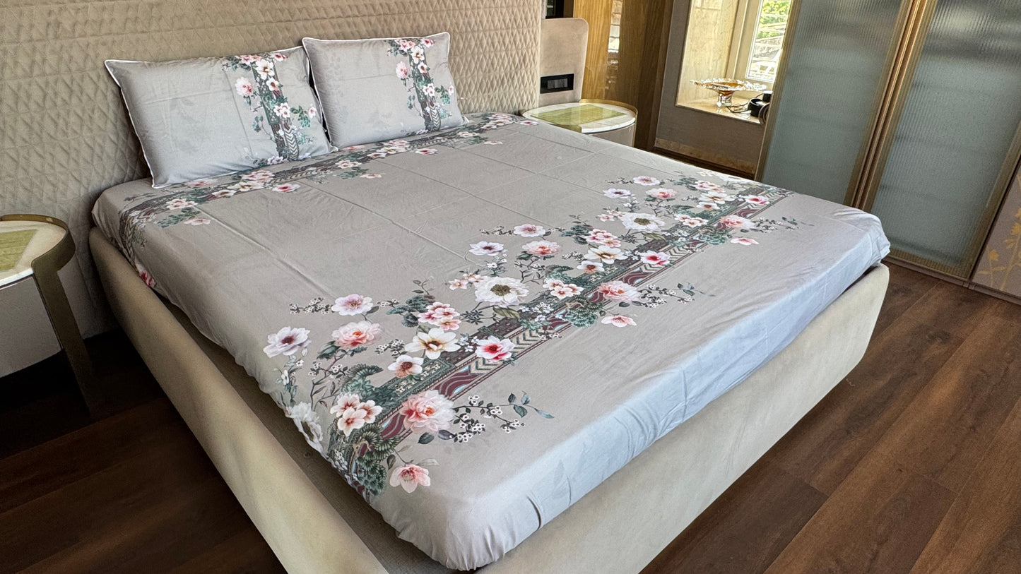 Pure Cotton Digital Panel Print Bedsheet