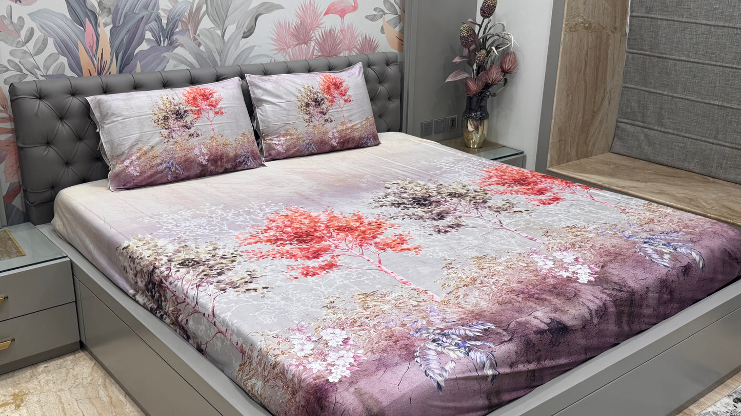 Pure Cotton Floral Digital Print Bedsheet
