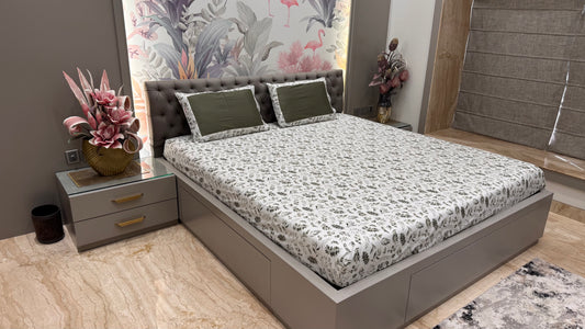 Floral Print Pure Cotton Printed Bedsheet
