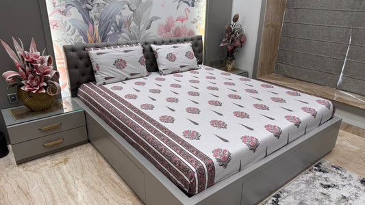 Pure Cotton Jaipuri Print Bedsheet