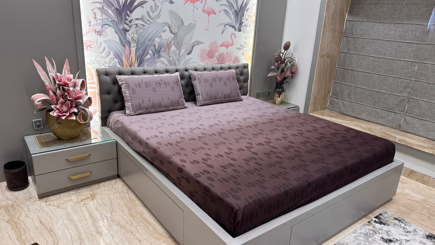 Shahded Geometrical Pure Breathable Cotton Bedsheet