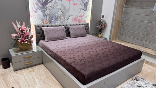 Shahded Geometrical Pure Breathable Cotton Bedsheet