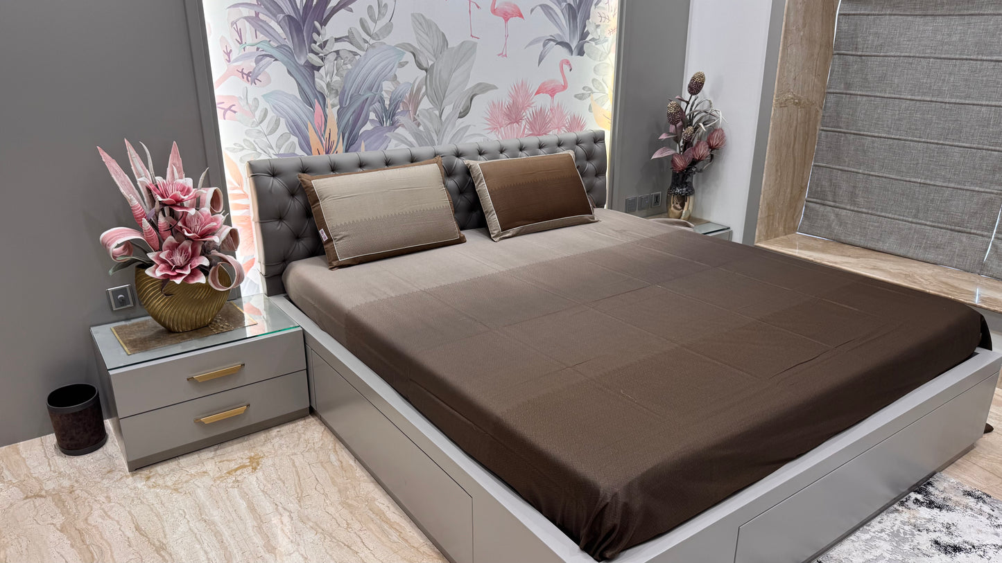 Shaded Cotton Self Printed Bedsheet