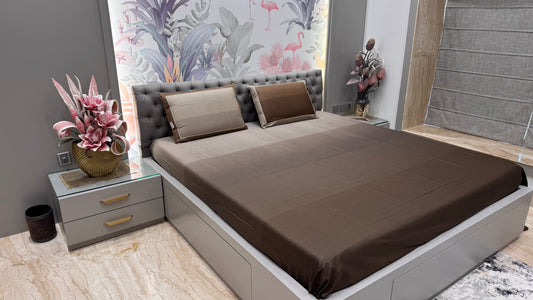 Shaded Cotton Self Printed Bedsheet