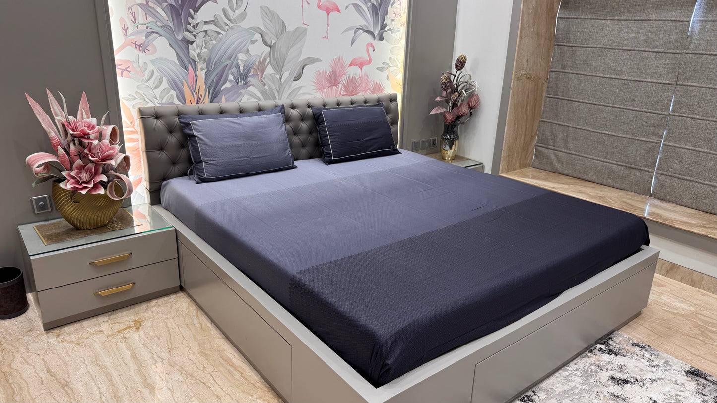 Shaded Cotton Self Printed Bedsheet