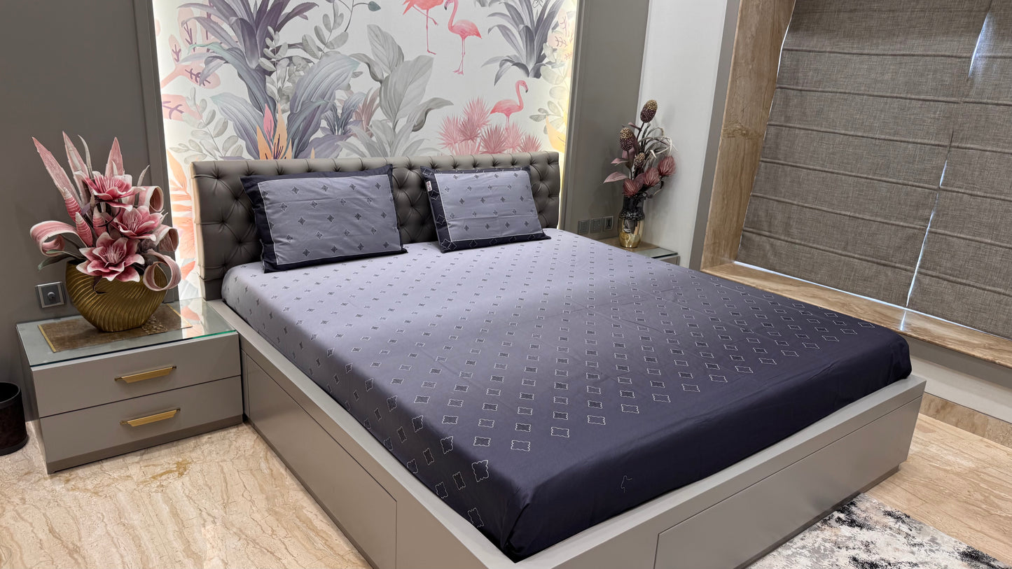 Shaded Geometrical Pure Cotton Bedsheet