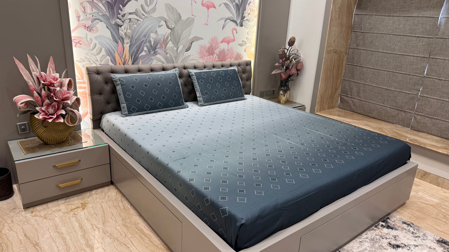 Shaded Geometrical Pure Cotton Bedsheet