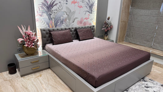 Shaded Geometrical Pure Cotton Bedsheet