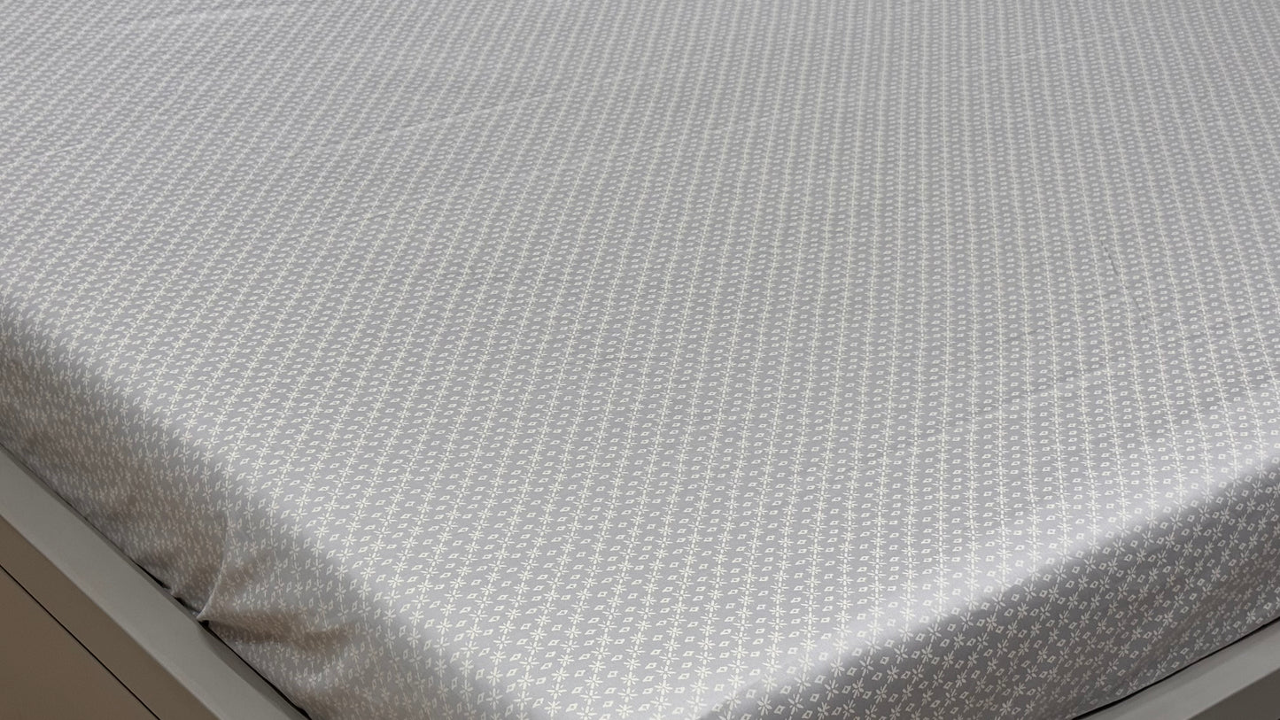 Pure Cotton Satin High Thread Count Export Qulaity Bedsheet- Grey Colour