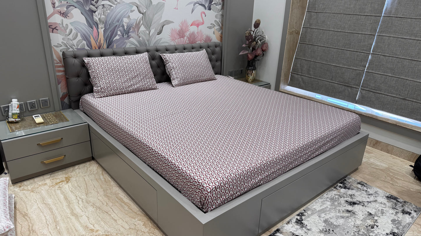 Pure cotton Maroon Colour Comfortable Bedsheet