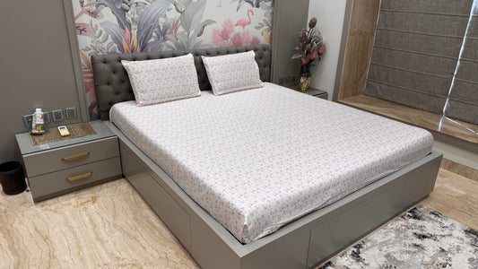 Pure Cotton Surplus Quality Red Print Bedsheet