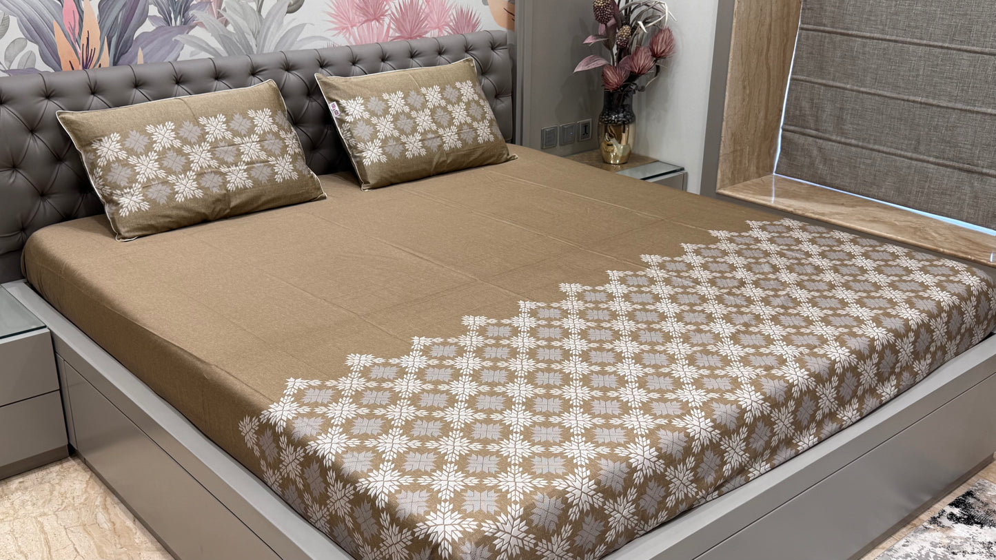 Pure Cotton Panel Print Bedsheet