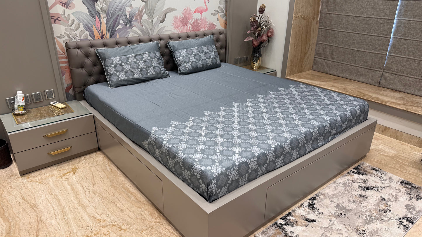 Pure Cotton Panel Print Bedsheet