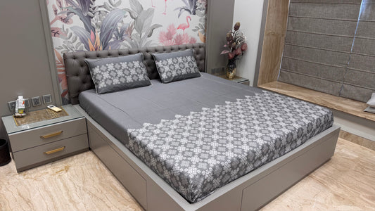 Pure Cotton Panel Print Bedsheet