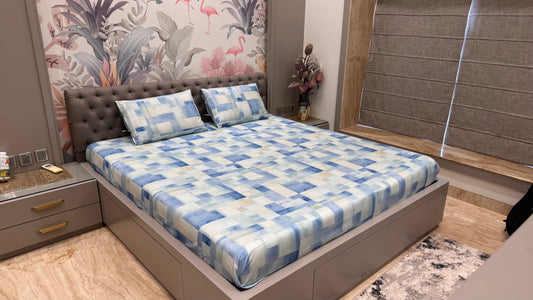 Export Qulaty Pure Cotton Checks Bedsheet