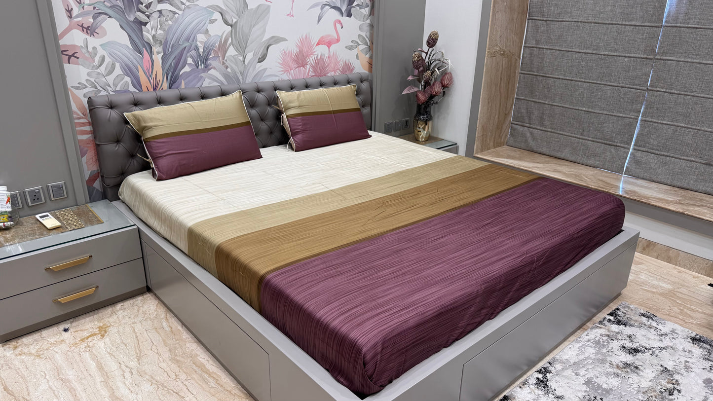 Designer Stripes Pure Cotton Bedsheet