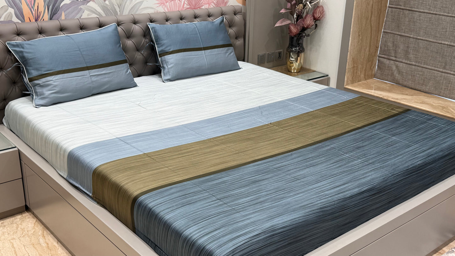 Designer Stripes Pure Cotton Bedsheet