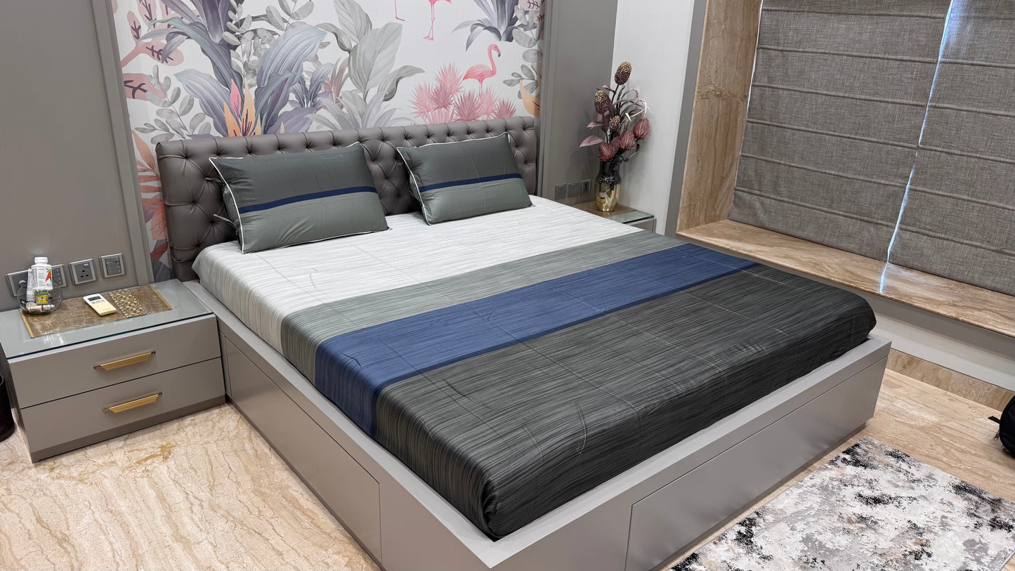 Designer Stripes Pure Cotton Bedsheet