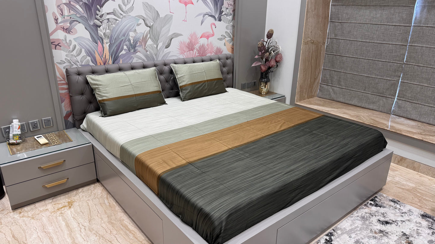 Designer Stripes Pure Cotton Bedsheet