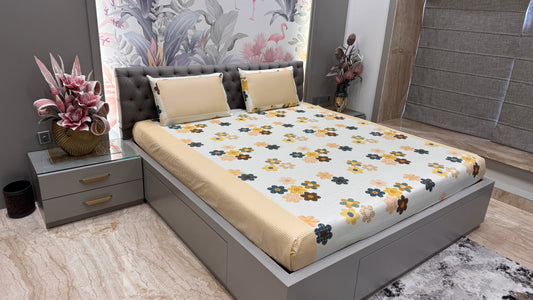 Imported Deluxe Cotton Floral Print Bedsheet