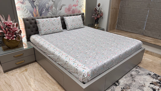 Imported Pure Cotton Unicorn Print Bedsheet