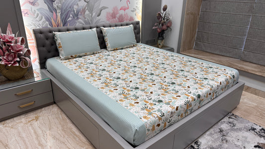 Imported Super Fine Pure Cotton Jungle Theme Bedsheet