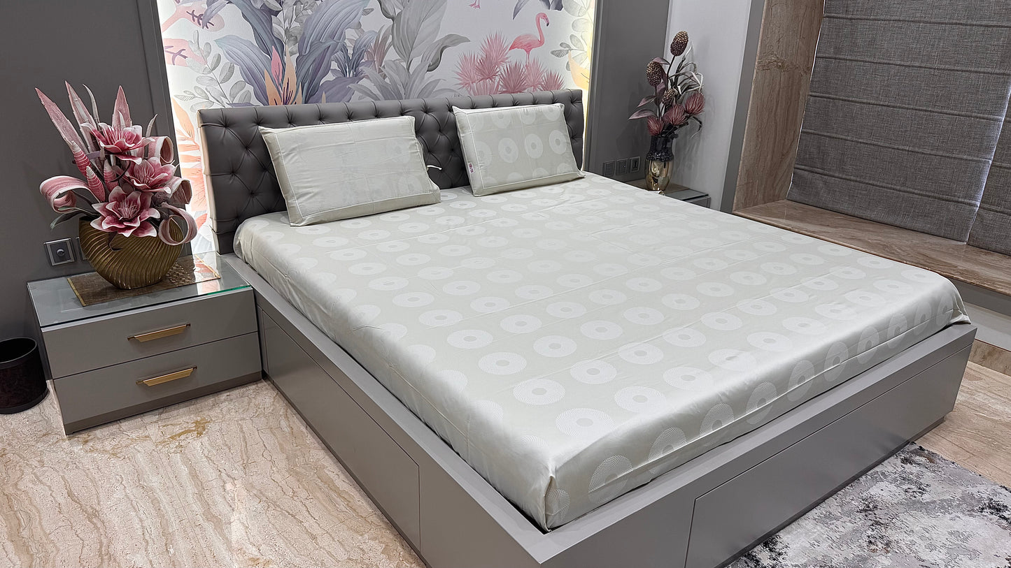 Premieum 300TC Jacquard Geomertic Circle Print Bedsheet