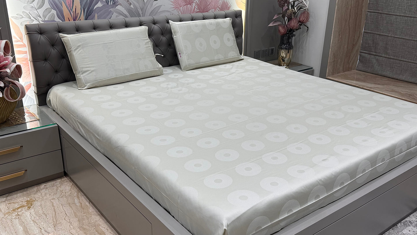Premieum 300TC Jacquard Geomertic Circle Print Bedsheet
